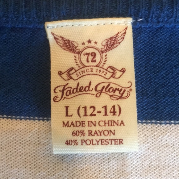 Faded Glory LS V-Neck Rayon Polyester Sweater 👕🧵 - Picture 7 of 8